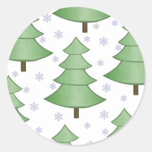Stickers julgran Snö Runt Klistermärke