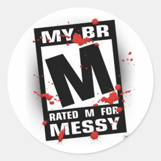 Stickers - klassificering M för Messy Runt Klistermärke