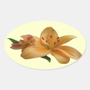 Stickers - Lily & Friend (R/F) Ovalt Klistermärke
