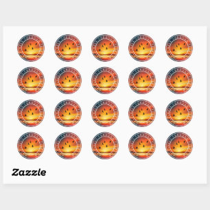Stickers - lycka genom frihet runt klistermärke