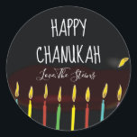 Stickers "Lycklig Chanukah" Menorah Candles Runt Klistermärke<br><div class="desc">Hanukkah/Helgdag-klistermärken, personlig. Lycklig Chanukah Menorah Candles. Välj mellan 1/2- och 3-tums klistermärken. Anpassa genom att ta bort och ersätta text med ett eget meddelande. Välj ditt favoritteckensnitt storlekt, stil och färg. Tack för att du stannade och shoppade förbi! Ditt företag är mycket uppskattat! Lycklig Hanukkah! Form: Klassisk rund etikett Gör...</div>