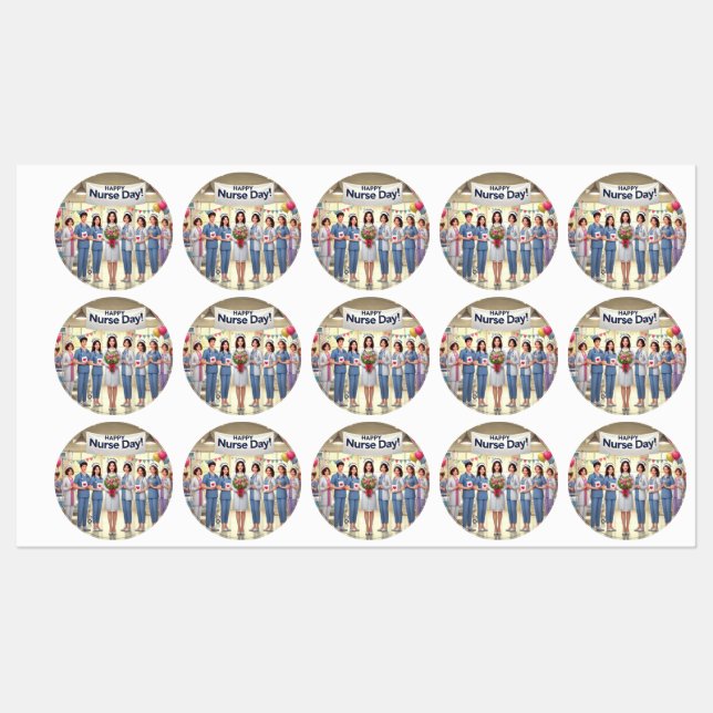 Stickers lycklig sjuksköterskedag (Ark)