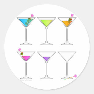Stickers - Martinis Going, Going, BORTA Runt Klistermärke