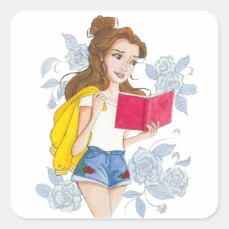Stickers, Modern Princess Belle Fyrkantigt Klistermärke