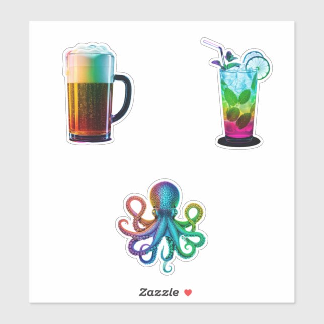 stickers neon rainbow klistermärken (Ark)