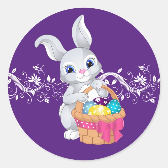 Stickers-Påskhare Runt Klistermärke (Framsida)