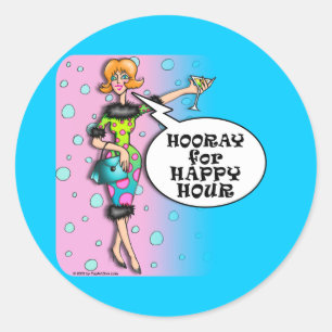 Stickers - Polka Dot Martini Diva Runt Klistermärke