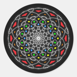 Stickers psychédélique kaléidoscope coloré runt klistermärke
