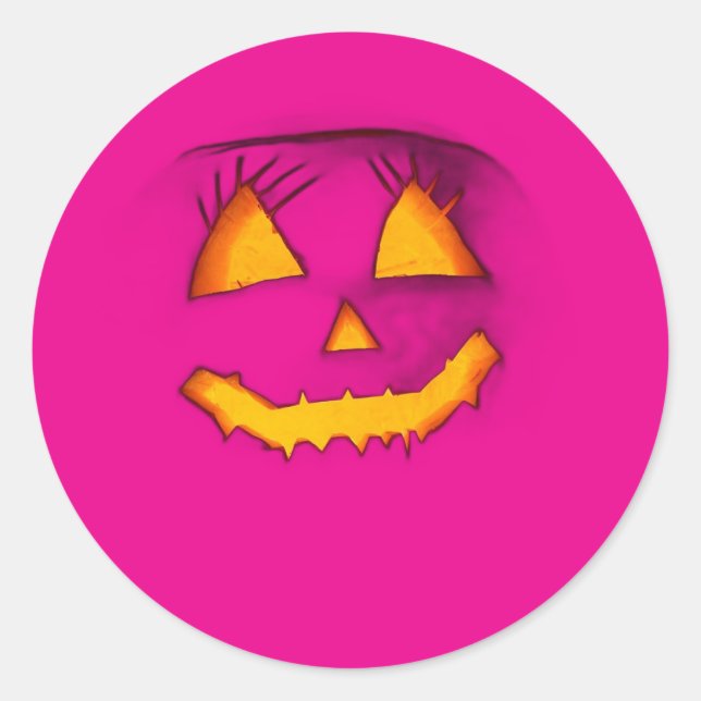 Stickers pumpkin Halloween-dag Runt Klistermärke (Framsida)