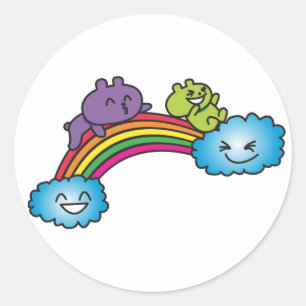 Stickers (regnbåge) runt klistermärke