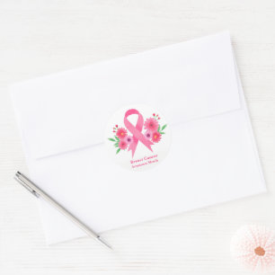Stickers-Rosa Ribbon Runt Klistermärke