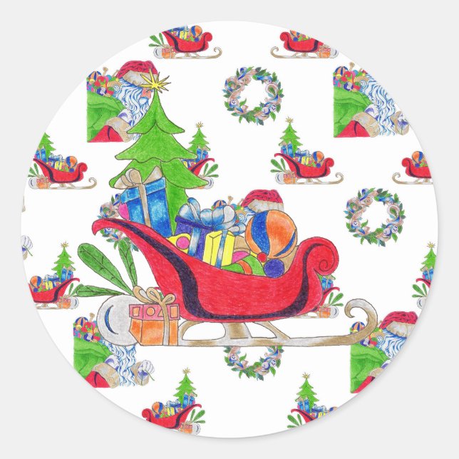 Stickers Sleigh Runt Klistermärke (Framsida)