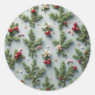 Stickers som går bra med jul runt klistermärke