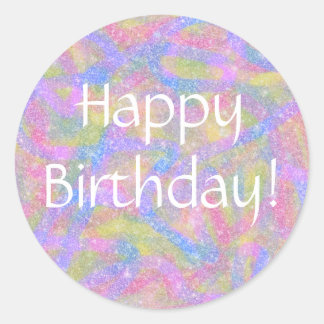 Stickers - Sparkly Pastel Rainbow Runt Klistermärke