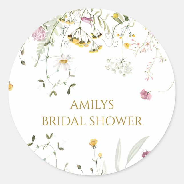 Stickers Tack Wildblommor Runt Klistermärke (Framsida)