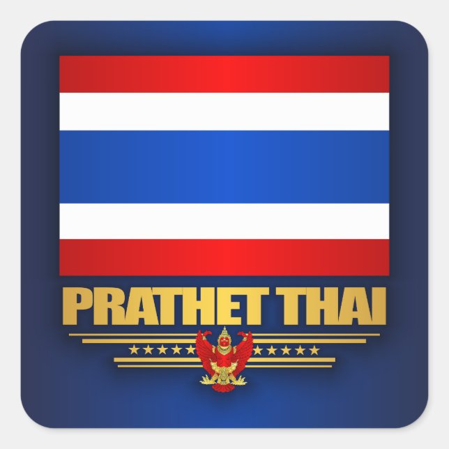 Stickers "Thailand Pride" Fyrkantigt Klistermärke (Framsida)