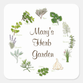 Stickers till Herb Garden Fyrkantigt Klistermärke