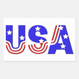Stickers - USA i Stars och stripes Rektangulärt Klistermärke