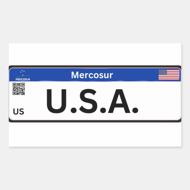 Stickers USA Mercosur Rektangulärt Klistermärke (Framsida)