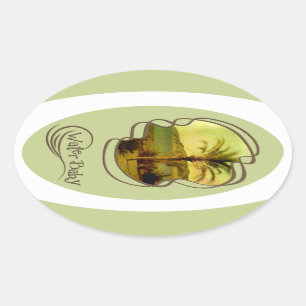 Stickers vatten Baby Vintage Handflatan Ovalt Klistermärke