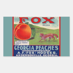 Stickers Vintage Advertising Fox Georgia Peacher Rektangulärt Klistermärke