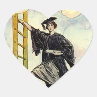 STICKERSGraduation Dam Ladder of Success Heart Hjärtformat Klistermärke