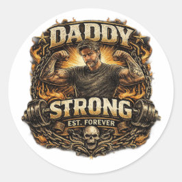 StickerStark Pappa Rolig Fitness Fader Sticker Vin Runt Klistermärke
