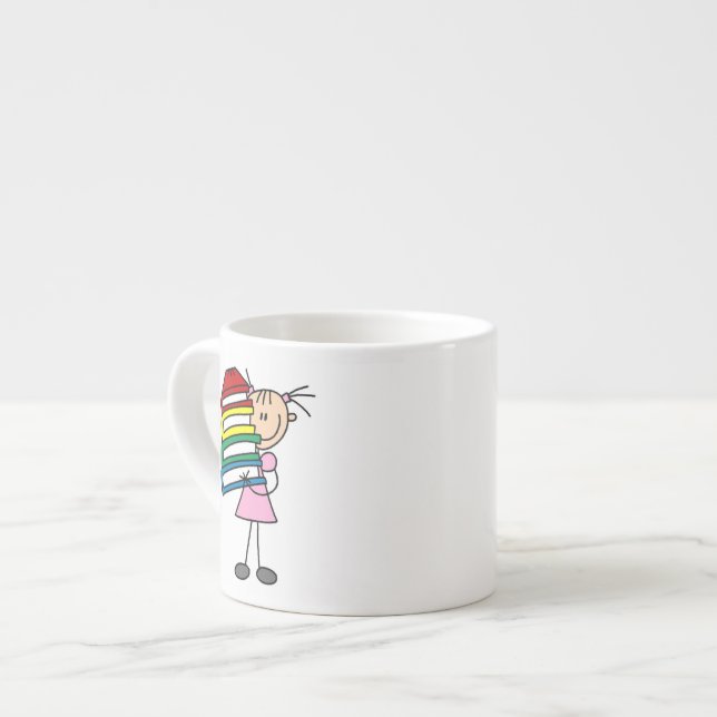 Stickflicka med böcker espressomugg (Framsida vänster)