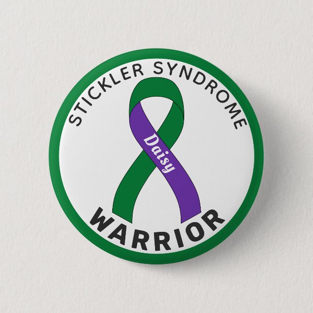 Stickler Syndrome Warrior Ribbon White-knapp Knapp (Framsida)