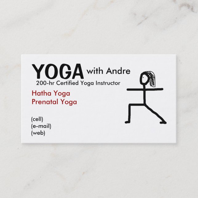 stickman3 YOGA, med Andre, intygade YogaIns… Visitkort (Framsida)
