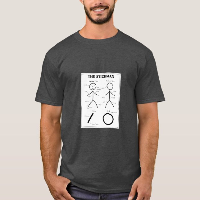 Stickman Anatomy Chart T Shirt (Framsida)