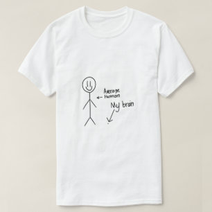 Stickman Average Brain Storlek T Shirt