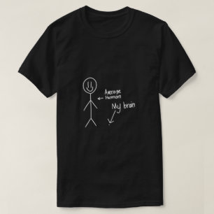 Stickman Average Brain Storlek T Shirt