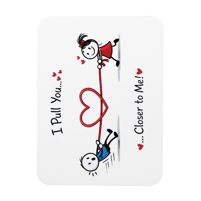Stickman Dragkamp om Kärlek Magnet (Vertikal)