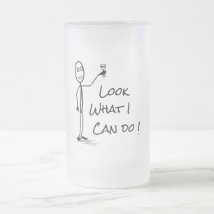 Stickman dricker öl lustigt frostat ölglas