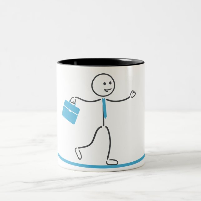 Stickman Employee Walking Design Mugg (Center)
