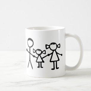 Stickman familj kaffemugg