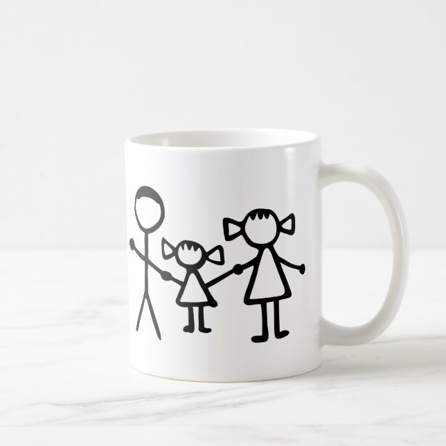 Stickman familj kaffemugg (Höger)