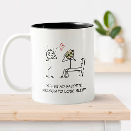 Stickman Humor Citote Falise Funny Valentines day Två-Tonad Mugg
