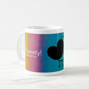 Stickman, katt och hjärta: Konstdesign Kaffemugg
