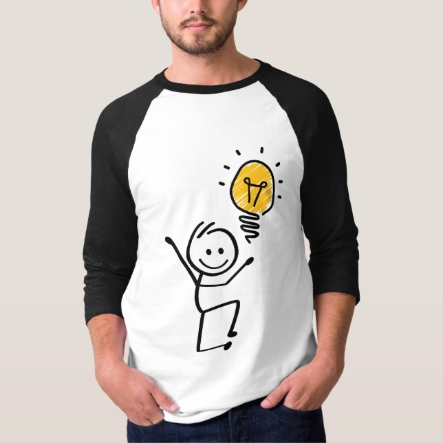 Stickman. Lamp idee, briljant, brainstorm sessie T Shirt (Framsida)