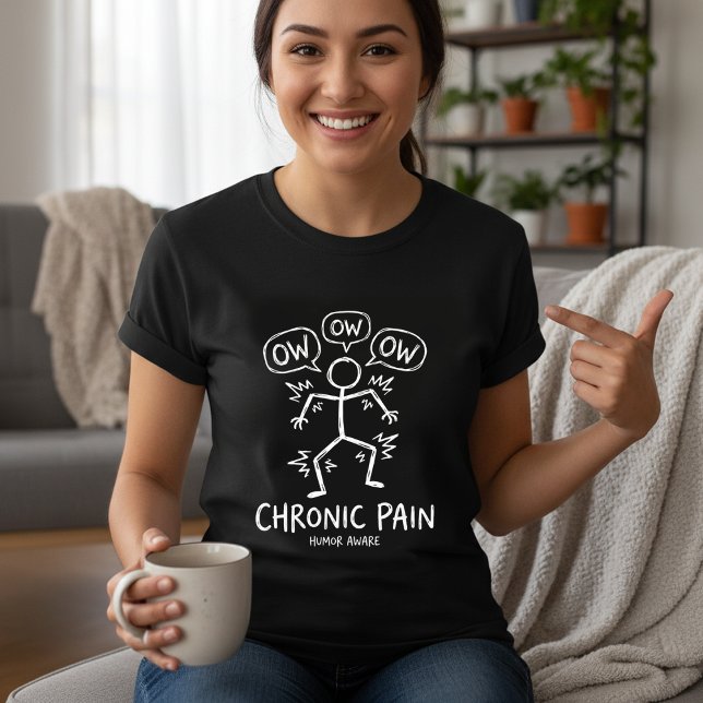 Stickman Pain Joke T-Shirt | Ow Ow Ow Funny (Skapare uppladdad)