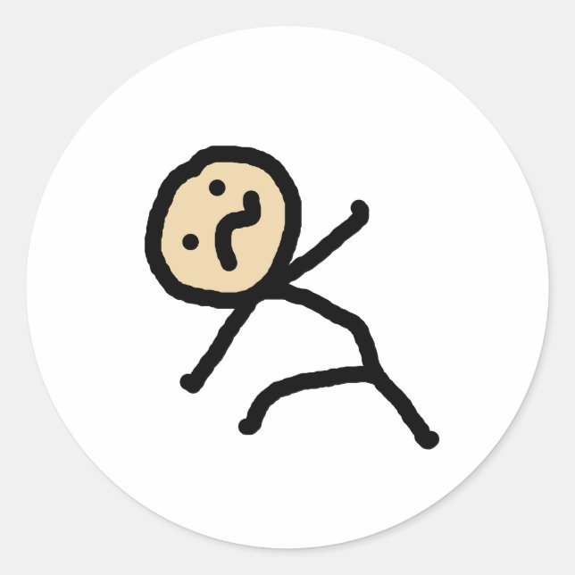 Stickman Runt Klistermärke (Framsida)