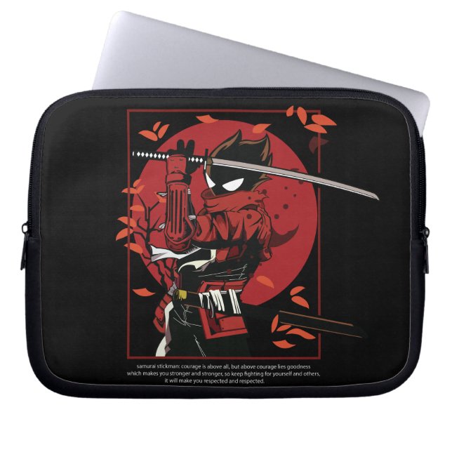 Stickman Samuraj Laptop Fodral (Framsidan)