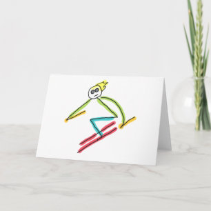 Stickman skidåkning kort