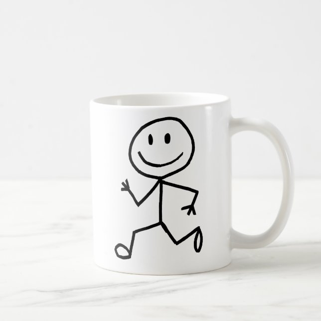 Stickman springer kaffemugg (Höger)