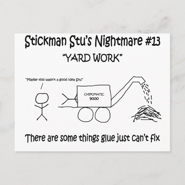 Stickman Stu Nightmare #13 Vykort (Framsida)