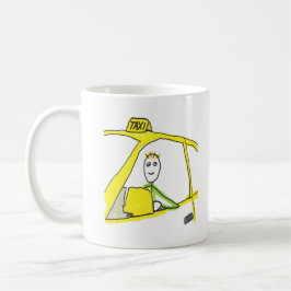 Stickman taxichaufför kaffemugg