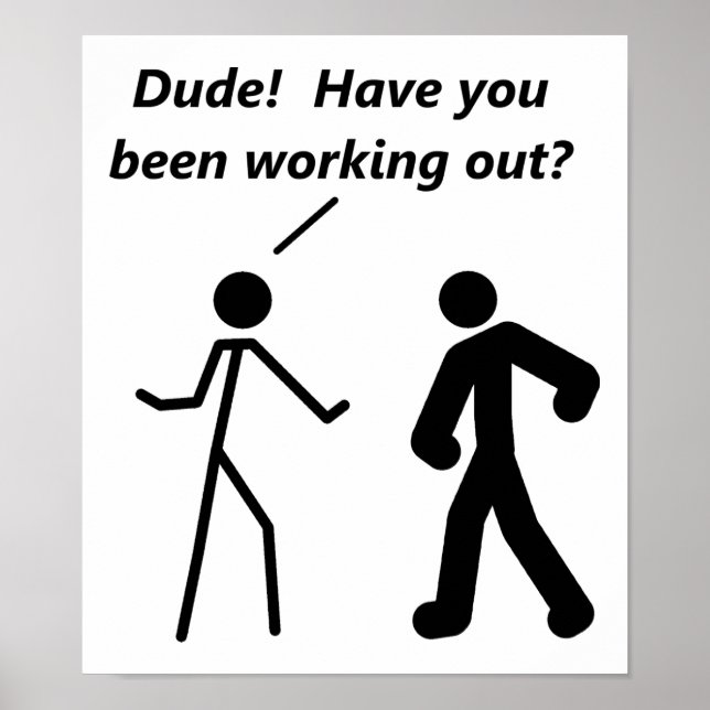 Stickman Workout Funny Poster (Framsidan)