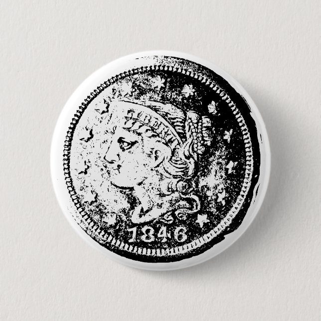 Stickmärke för myntsamlare, numismatisk gåva knapp (Framsida)